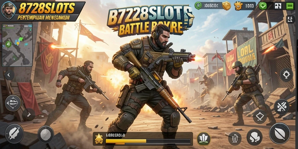 Gameplay seru dan menegangkan dalam 8728SLOTS Battle Royale.