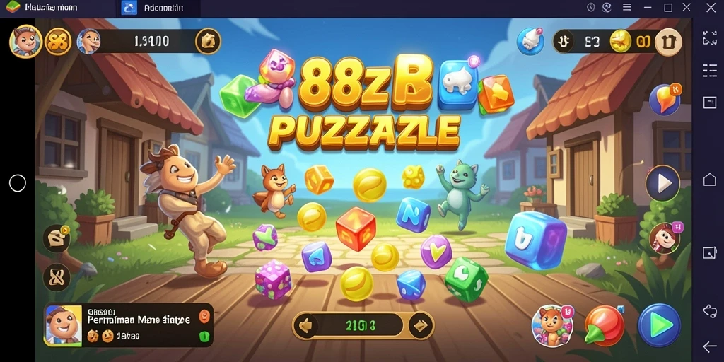 Tampilan gameplay 888R dengan berbagai puzzle menarik.