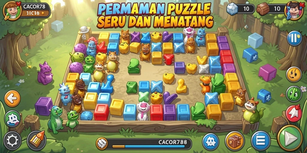 Screenshot gameplay CACOR78 menampilkan tantangan puzzle yang menarik.