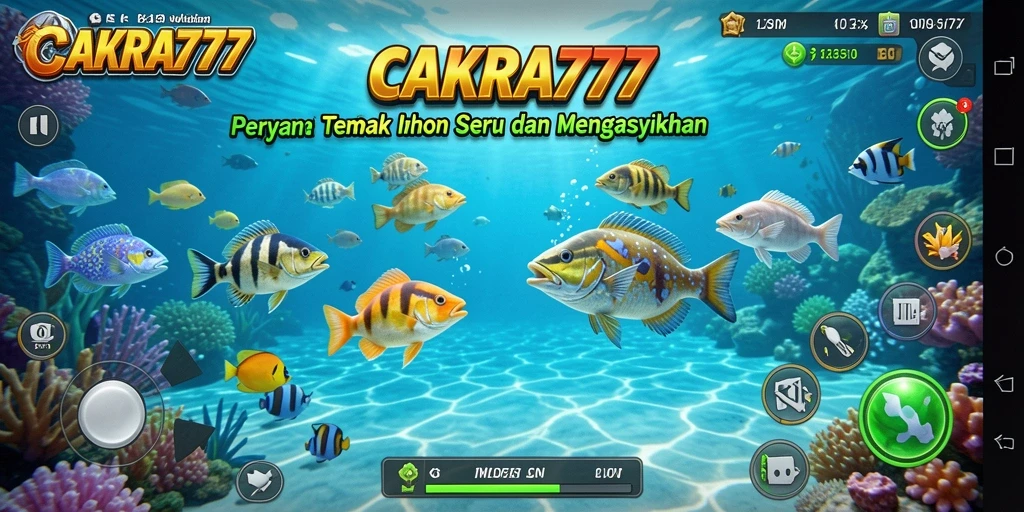 Screenshot gameplay CAKRA777 menampilkan aksi menembak ikan yang seru.