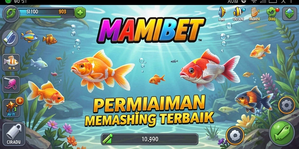 Tampilan gameplay MAMIBET yang menarik saat menangkap ikan.