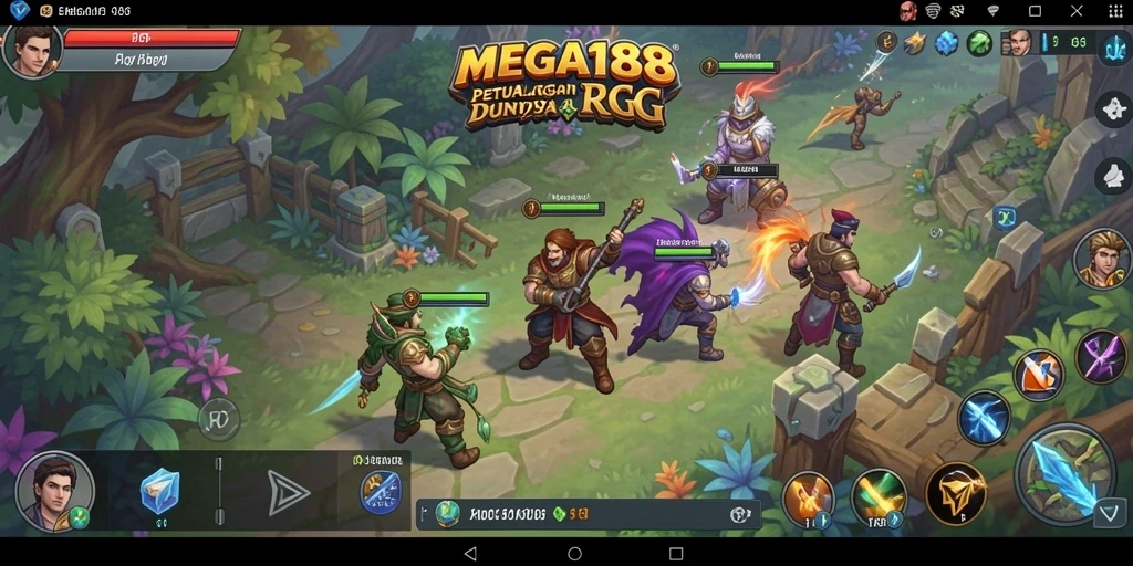 Screenshot menampilkan aksi seru dalam gameplay RPG MEGA188.