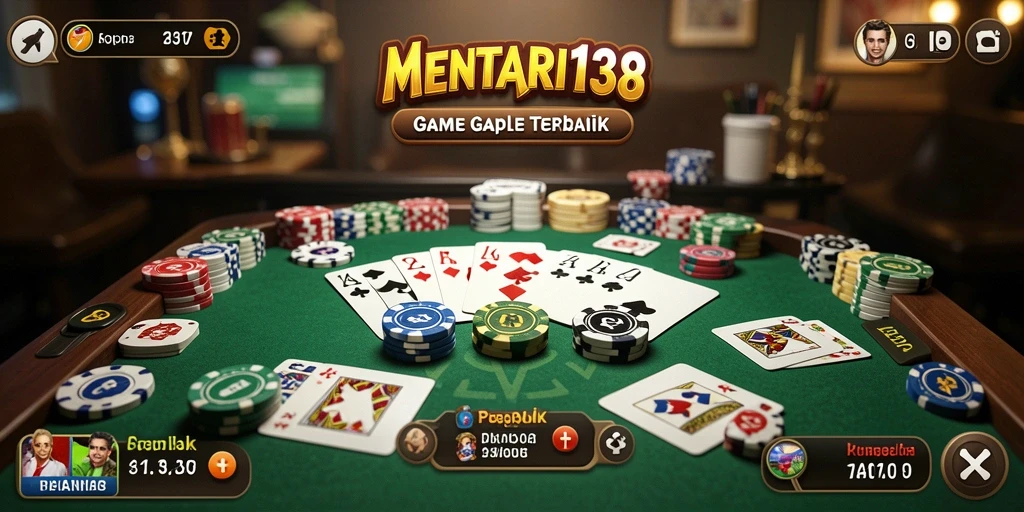 Tampilan gameplay MENTARI138 saat bermain Gaple dengan teman.