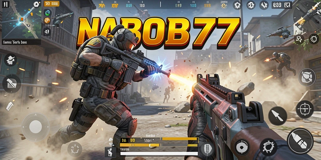 Tangkapan layar menunjukkan aksi gameplay intens dari NABOB77.