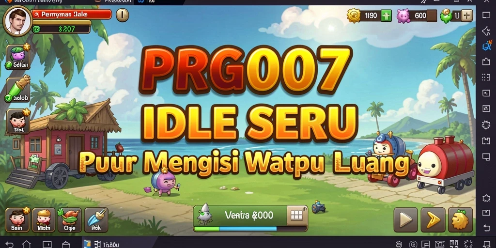 Screenshot gameplay PRG007 yang menunjukkan pengelolaan sumber daya dalam game Idle.