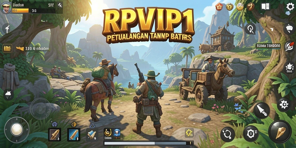 Tampilan gameplay RPVIP1 dalam dunia Open World yang luas.