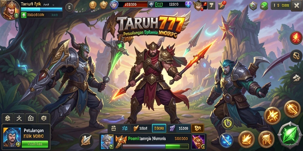Tangkapan layar TARUH777 menampilkan aksi seru dalam pertempuran MMORPG.
