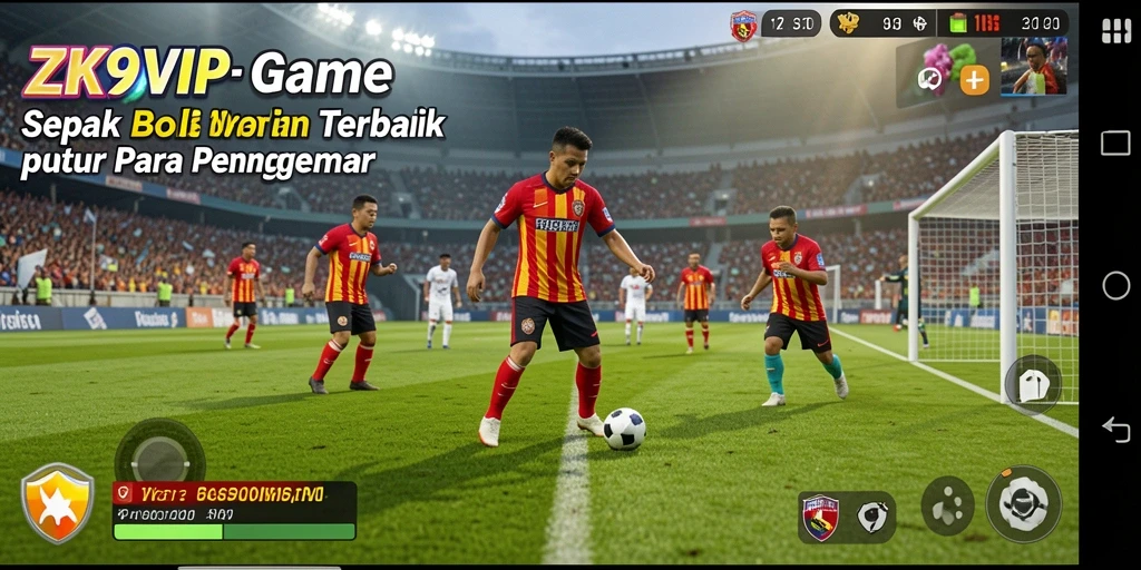 Tampilan gameplay ZK9VIP yang seru dan menegangkan saat bermain sepak bola.
